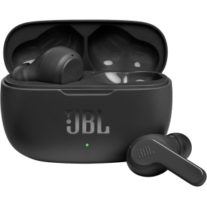 JBL WAVE 200TWS Auriculares inalámbricos intraaurales con sonido JBL Deep Bass, asistente de voz con control táctil y resistencia al agua IPX2 - hasta 20h de música