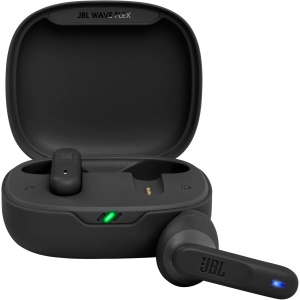 JBL Wave Flex, auriculares inalámbricos In-Ear con resistencia al agua IP54 e IPX2, tecnología TalkThru y AmbientAware y 32 horas de duración de la batería, en negro