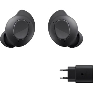 Samsung Galaxy Buds FE + Cargador - Auriculares Inalámbricos, Cancelación de Ruido Activa, Ajuste Cómodo, 3 Micrófonos, Control Táctil, Bajos Graves, Gris (Versión Española)