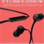 Beats Auriculares inalámbricos Flex – Chip Apple W1, Auriculares magnéticos, Bluetooth de Clase 1, 12 Horas de Sonido ininterrumpido - Negro - Imagen 3