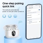 Csasan Auriculares Inalámbricos Bluetooth, Auriculares Bluetooth 5.3 Estéreo con 4 ENC Cancelacion Ruido Micró, 40H Control Táctil Cascos Inalambricos, IP7 Impermeable Auriculares in Ear, Blanco - Imagen 7
