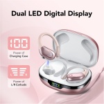 Auriculares Inalambricos, Auriculares Bluetooth 5.3 con Gancho de la Oreja, 60H de Reproducción, Pantalla LED, Llamada ENC HD, Profundamente Bajo, Ajuste Cómodo, IPX7 Impermeable(Oro Rosa) - Imagen 2