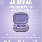 JBL Live Beam 3 Auriculares inalambricos de botón con almohadillas,True Wireless con cancelación de ruido adaptable, hasta 48 horas de reproducción, Bluetooth, audio de alta resolución, violeta - Imagen 6