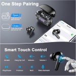 Auriculares Inalambricos Bluetooth, In-Ear Auriculares Bluetooth 5.4 con 4 ENC Cancelacion Ruido HD Mic, 45H Estéreo HiFi Cascos Inalambricos Bluetooth IP7 Impermeable/Pantalla LED/Carga Rápida Tipo-C - Imagen 6