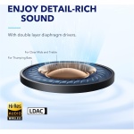 Soundcore by Anker Space A40 Auriculares Inalámbricos Bluetooth Cancelación Ruido Activa Adaptativo, 50H Reproducción Total, Hi-Res Sonido LDAC, Ajuste Cómodo, 6 Mics, Carga inalámbrica, Carga rápida - Imagen 5
