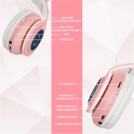 Sendowtek Auriculares Inalámbricos Niños Cascos Diadema con Oreja de Gato Auriculares Diadema Bluetooth con Microfono Incorporado Auriculares Rosa Regalo para Niños Niña Cumpleaños Navidad - Imagen 4