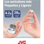 JVC Auriculares Inalámbricos Cancelación de Ruido - Compact True Wireless Earbuds Bluetooth 5.2, Modo Baja Latencia, Batería con 21H de reproducción, Resistencia al Agua (IPX4) HA-Z330T-W (Blanco) - Imagen 3