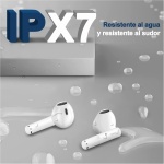 VIIMI Auriculares Inalambricos, Auriculares Bluetooth 5.1 HiFi Estéreo con Cancelación de Ruido, Incorporado HD Micrófono, IPX7 Impermeables, Reproducción de 35H Control Tactil, Blanco Pro - Imagen 4