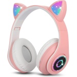 Sendowtek Auriculares Inalámbricos Niños Cascos Diadema con Oreja de Gato Auriculares Diadema Bluetooth con Microfono Incorporado Auriculares Rosa Regalo para Niños Niña Cumpleaños Navidad - Imagen 1