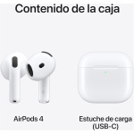 Apple AirPods 4, Auriculares inalámbricos, Bluetooth, con Audio Espacial Personalizado, Resistentes al Agua y el Sudor, Estuche de Carga USB-C, Chip H2 y hasta 24 Horas de autonomía - Imagen 6