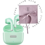 Lenovo LP40 - Auriculares inalámbricos Bluetooth 5.1, funda de carga rápida, cancelación de ruido, micrófono integrado, impermeables, AirBuds IPX6 con bolsa (verde menta) - Imagen 2