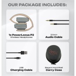 PowerLocus Auriculares Inalámbricos Diadema, Cascos Bluetooth con Micrófono Incorporado, Alta fidelidad Estéreo Plegables Cerrados, Micro SD/TF, FM para Móviles/TV/PC (Gris Asfalto) - Imagen 9