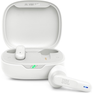JBL Vibe Flex, Audífonos Inalámbricos Bluetooth, Drivers 12mm, Reproducción 32 Horas, Resistentes al Agua y al Polvo IP54 - Blanco