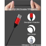 Auriculares USB Tipo C, In Ear Auriculares USB C con MicróFono y Control de Volumen para Samsung S22 S21 FE S20 S10,Huawei P40 P30 P20 Pro, Xiaomi, iPad Pro, Google Pixel, Oneplus (Rojo) - Imagen 6