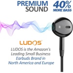 Ludos Nova Auriculares in Ear con Cable y Micrófono, 5 AÑOS DE GARANTÍA, Cascos Aislantes Ruidos con Jack 3.5mm, Audífonos con Sonido iPhone, Samsung, Huawei, Xiaomi, MI - Imagen 7