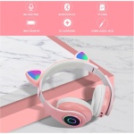 Sendowtek Auriculares Inalámbricos Niños Cascos Diadema con Oreja de Gato Auriculares Diadema Bluetooth con Microfono Incorporado Auriculares Rosa Regalo para Niños Niña Cumpleaños Navidad - Imagen 2