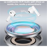 VIIMI Auriculares Inalambricos, Auriculares Bluetooth 5.1 HiFi Estéreo con Cancelación de Ruido, Incorporado HD Micrófono, IPX7 Impermeables, Reproducción de 35H Control Tactil, Blanco Pro - Imagen 6