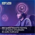 Sony INZONE H9, Auriculares inalámbricos Noise Cancelling Gaming, 360 Spatial Sound, cómoda sujeción, 32 Horas autonomía, Baja latencia, micrófono Boom de Calidad, Compatible con PC y PS5 - Imagen 3