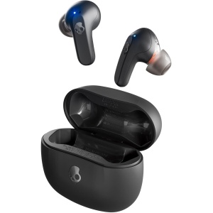 Skullcandy Rail Auriculares In-Ear Inalámbricos, 42 h de Autonomía, Skull-iQ, con Alexa Habilitada, Micrófono, Compatibles con iPhone Android y Dispositivos Bluetooth - Negro