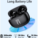 Vtkp Auriculares Bluetooth Inalámbricos, Auriculares HiFi Estéreo Bluetooth 5.3, Auriculares Bluetooth Touch Control, Pantalla LED, Auriculares Bluetooth Impermeables IP7 - Imagen 6
