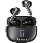 LENCENT Auriculares Inalámbricos Bluetooth 5.3 con 30H de Reproducción, Audifonos IPX5 Impermeable, Cascos Inalambricos Control Táctil Pantalla LED, Micrófono Incorporado para iOS Andriod, Negro - Imagen 1