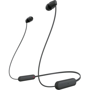 Sony WI-C100 Auriculares Inalámbricos - Hasta 25 Horas de Duración de la Batería, Micrófono Incorporado para Llamadas, Compatible con Asistentes de Voz, Conectividad Bluetooth Fiable, Negro