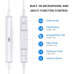 Paquete de 2 Auriculares USB C, Auriculares USB Tipo C con Cable y micrófono, compatibles con Google iPad Pro Pixel Xiaomi Samsung Oneplus Sony MacBook Huawei P40 (Blanco) - Imagen 4