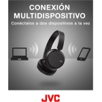 JVC Cascos Inalámbricos de Diadema Auriculares con Bluetooth 5.2, Micrófono, 35h de Batería, 3 Modos de Sonido y Ecualizador. Ligeros, Graves potentes y diseño Ajustable, HA-Z37W-B (Negro) - Imagen 5