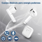 VIIMI Auriculares Inalambricos, Auriculares Bluetooth 5.1 HiFi Estéreo con Cancelación de Ruido, Incorporado HD Micrófono, IPX7 Impermeables, Reproducción de 35H Control Tactil, Blanco Pro - Imagen 2
