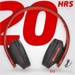 PowerLocus P2 – Auriculares Bluetooth inalambricos de Diadema Cascos Plegables, Casco Bluetooth con Sonido Estéreo Micro SD/TF, FM con micrófono y Audio Cable para Movil, PC, Tablet - Negro/Rojo - Imagen 9