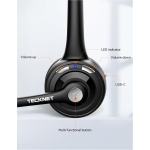 TECKNET Auriculares Bluetooth,inalámbricos con micrófono con cancelación de Ruido, de Silencio para Camionero/teléfono móvil/PC/Call Centro/Skype - Imagen 7