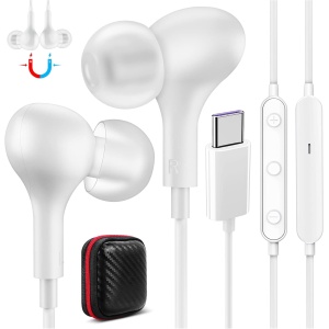 Auriculares USB C para Redmi Pad Xiaomi 14 13 11 POCO X6 Pro,Estéreo Auriculares USB Tipo C con Cable Microfono Magnéticos Cancelación Ruido para Samsung Galaxy A55 A35 A53 A33 OnePlus 12 Pixel 9 8 7a