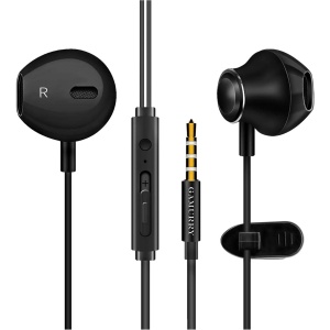 GAMURRY Auriculares In Ear con Microfono,Auriculares con Bajos potentes,Soporte Control de Volumen de Llamadas(Clavija de 3,5 mm) para Samsung,Xiaomi,Huawei,LG,Google Pixel etc-Negro