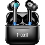 Auriculares Inalámbricos, Bluetooth 5.3 HiFi Estéreo con 4 HD Micró, Cascos ENC Cancelación de Ruido Reproducción de 42H, Pantalla LED Control Táctil, IPX7 Impermeable Negros - Imagen 1