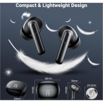 Auriculares Inalámbricos Bluetooth,Auriculares Bluetooth 5.3,42H HiFi Estéreo Auriculares in Ear,Cascos Inalámbricos Bluetooth Carga Rápida USB- C con Pantalla LED,IP7 Impermeable,Control Táctil Negro - Imagen 8