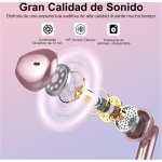 Jesebang Auriculares Inalámbricos, 2024 Auriculares Bluetooth 5.3 con HD Micrófono, Cascos Inalambricos Bluetooth con Potentes Altavoces de 13 mm, Sonido Melodioso, LED Pantalla, Oro Rosa - Imagen 2