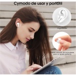 Auriculares Inalámbricos Bluetooth, Auriculares Bluetooth 5.3 con Controlador de 14,2 mm, Sonido Envolvente, 40Horas Cascos Inalámbricos con Reducción de Ruido, Pantalla LED, IP7 Impermeable, Blanco - Imagen 6