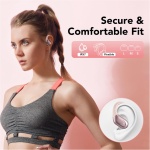 Auriculares Inalambricos, Auriculares Bluetooth 5.3 con Gancho de la Oreja, 60H de Reproducción, Pantalla LED, Llamada ENC HD, Profundamente Bajo, Ajuste Cómodo, IPX7 Impermeable(Oro Rosa) - Imagen 7