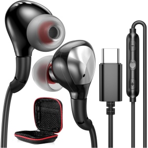 Auriculares USB C para iPhonne 15 16 Pro Max,HiFi Estéreo Cancelación de Ruido Auriculares Tipo C con Microfono para Galaxy A55 A35 A34 A54 S24 5G Pixel 9 8 Xiaomi 14 13T 11 Lite Mi Pad 6 5 OnePlus 12