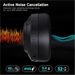 IFecco Cascos Inalámbricos Bluetooth Diadema, Auriculares cancelacion Ruido Activa, Estéreo Música Auriculares Cerrados Inalámbricos Plegables HiFi con Micrófono Incorporadopara Viajes, Hogar, Oficina - Imagen 2