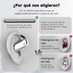 Auriculares Oreja Abierta Bluetooth 5.4, Auriculares Inalámbricos Deportivos con Gancho, Reproducción de 50H Pantalla LED, Auriculares con micrófono Incorporado, Control Táctil, IP7 Impermeable - Imagen 2