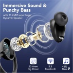Auriculares Inalámbricos Deportivos, Auriculares Bluetooth 5.3 con 4 HD Mic, HiFi Estéreo Cascos Inalambricos, Auriculares in Ear Running con Gancho, 80H/LED Reducción de Ruido Cascos, IP7 Impermeable - Imagen 3