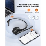 TECKNET Auriculares Bluetooth,inalámbricos con micrófono con cancelación de Ruido, de Silencio para Camionero/teléfono móvil/PC/Call Centro/Skype - Imagen 2