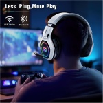 Ozeino Cascos Gaming Inalámbricos para PC/Ps5/Ps4, Auriculares Gaming Inalámbricos de 2,4GHz Wireless+Bluetooth, Baja Latencia Calidad de Sonido sin Pérdidas, Duración 30Hr+ - Imagen 5
