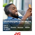 JVC Cascos Inalámbricos de Diadema Auriculares con Bluetooth 5.2, Micrófono, 35h de Batería, 3 Modos de Sonido y Ecualizador. Ligeros, Graves potentes y diseño Ajustable, HA-Z37W-B (Negro) - Imagen 2