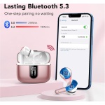 Auriculares Inalámbricos Bluetooth, Auriculares Bluetooth 5.3, 4 Mic con Reducción de Ruido ENC, 50H con Graves, Cascos Inalambricos Bluetooth IP7 Impermeable, Carga Rápida USB-C, Ajuste Cómodo - Imagen 5
