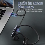 IFECCO Auriculares Conducción Osea Natacion - IP68 Resistente al Agua Auriculares para Nadar Inalámbricos,Auriculares Abiertos con Micrófono con 32G Mp3 para Natacion Correr Ciclismo - Imagen 4