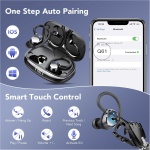 Auriculares Inalámbricos Deportivos, Auriculares Bluetooth 5.3 con 4 HD Mic, HiFi Estéreo Cascos Inalambricos, Auriculares in Ear Running con Gancho, 80H/LED Reducción de Ruido Cascos, IP7 Impermeable - Imagen 8