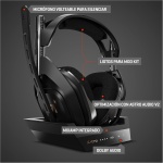 ASTRO Gaming A50 Auriculares inalámbricos para gaming y estación-base de carga, 4a gen, control de balance de juego, voz, 2.4 GHz, 15m alcance, Xbox Series X y S, Xbox One, PC - Negro/Oro - Imagen 5