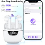 kauguo Auriculares Inalámbricos Bluetooth 5.3 Cascos Inalambricos Bluetooth HiFi Estéreo con 4 HD Micrófonos, 42H Auriculares in Ear Control Táctil, IP6 Impermeables, Carga USB-C con Pantalla LED - Imagen 4